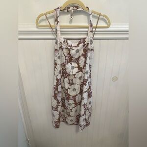 Abercrombie & Fitch Floral Mini Dress - White and Brown